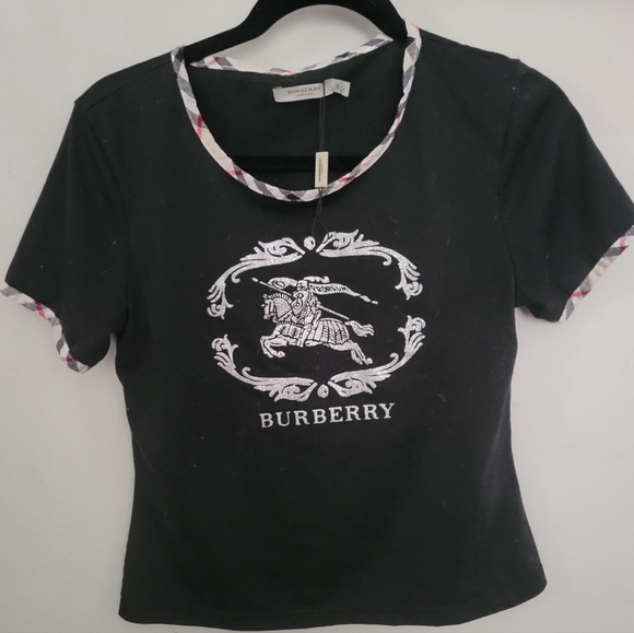 Burberry Tops - BURBERRY LOGO NOVA CHECK T-SHIRT